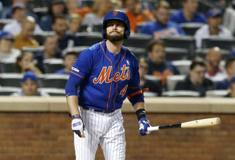 NEW YORK, NEW YORK – SEPTEMBER 07: Jed Lowrie #4 of the New York Mets in action against the at Citi Field on September 07, 2019 in New York City. The Phillies defeated the Mets 5-0. (Photo by Jim McIsaac/Getty Images)