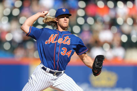 NEW YORK, NEW YORK – SEPTEMBER 29: Noah Syndergaard #34 of the New York Mets in action against the Atlanta Braves at Citi Field on September 29, 2019 in New York City. New York Mets defeated the Atlanta Braves 7-6. (Photo by Mike Stobe/Getty Images)