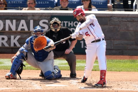 WASHINGTON, DC – SEPTEMBER 05: Anthony Rendon #6 of the Washington Nationals takes a swing during a baseball game against the New York Mets at Nationals Park on September 5, 2019 in Washington, DC. (Photo by Mitchell Layton/Getty Images)