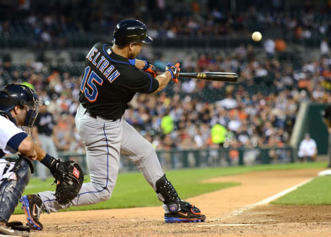 DETROIT, MI – JUNE 28: Carlos Beltran #15 of the New York Mets bats during the game against the Detroit Tigers at Comerica Park on June 28, 2011 in Detroit, Michigan. The Mets defeated the Tigers 14-3. (Photo by Mark Cunningham/MLB Photos via Getty Images)