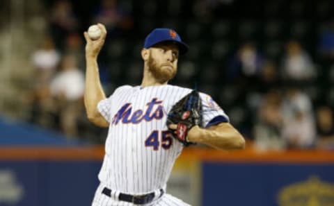 NEW YORK, NEW YORK – SEPTEMBER 26: (NEW YORK DAILIES OUT) Zack Wheeler #45 of the New York Mets in action against the Miami Marlins at Citi Field on September 26, 2019 in New York City. The Marlins defeated the Mets 4-2. (Photo by Jim McIsaac/Getty Images)