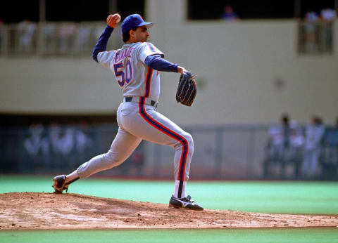 PITTSBURGH, PA – CIRCA 1987: Pitcher Sid Fernandez #50 of the New York Mets pitches against the Pittsburgh Pirates during a game at Three Rivers Stadium in 1987 in Pittsburgh, Pennsylvania. (Photo by George Gojkovich/Getty Images)