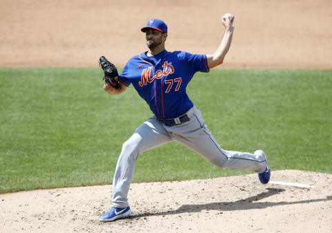 NEW YORK, NEW YORK – JULY 15: (NEW YORK DAILIES OUT) David Peterson #77 of the New York Mets in action during an intra squad game at Citi Field on July 15, 2020 in New York City. (Photo by Jim McIsaac/Getty Images)