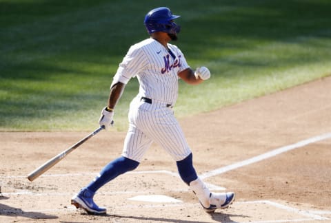 NEW YORK, NEW YORK – JULY 21: (NEW YORK DAILIES OUT) Dominic Smith #2 of the New York Mets in action during an intra squad game at Citi Field on July 21, 2020 in New York City. (Photo by Jim McIsaac/Getty Images)