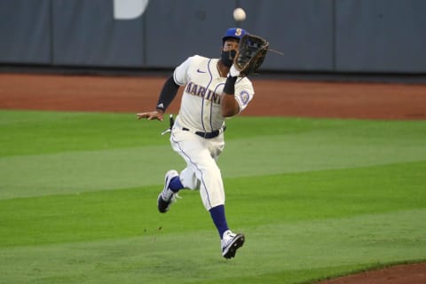 SEATTLE, WASHINGTON – AUGUST 02: Mallex Smith #0 of the Seattle Mariners catches a fly out in the fifth inning against the Oakland Athletics during their game at T-Mobile Park on August 02, 2020 in Seattle, Washington. (Photo by Abbie Parr/Getty Images)