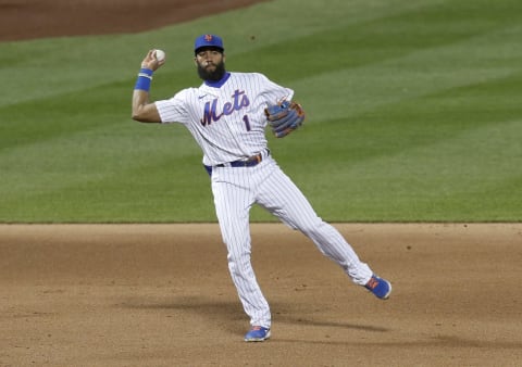 NEW YORK, NEW YORK – SEPTEMBER 22: Amed Rosario #1 of the New York Mets in action against the Tampa Bay Rays at Citi Field on September 22, 2020 in New York City. The Mets defeated the Rays 5-2. (Photo by Jim McIsaac/Getty Images)