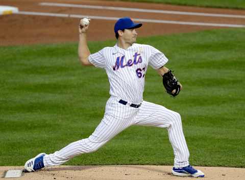 NEW YORK, NY – SEPTEMBER 5: Seth Lugo #67 of the New York Mets pitches in an MLB baseball game against the Philadelphia Phillies on September 5, 2020 at Citi Field in the Queens borough of New York City. Mets won 5-1. (Photo by Paul Bereswill/Getty Images)