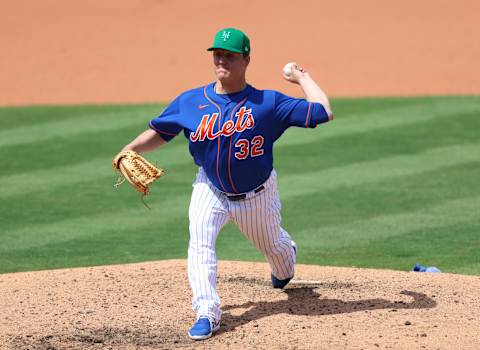 PORT ST. LUCIE, FLORIDA – MARCH 18: Aaron Loup #32 of the New York Mets delivers a pitch in the seventh inning against the Washington Nationals in a spring training game at Clover Park on March 18, 2021 in Port St. Lucie, Florida. (Photo by Mark Brown/Getty Images)