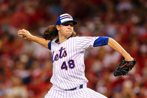 CINCINNATI, OH – JULY 14: National League All-Star Jacob deGrom #48 of the New York Mets throws a pitch in the sixth inning against the American League during the 86th MLB All-Star Game at the Great American Ball Park on July 14, 2015 in Cincinnati, Ohio. (Photo by Elsa/Getty Images)