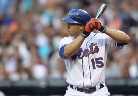 NEW YORK, NY – JULY 01: Carlos Beltran #15 of the New York Mets at bat against the New York Yankees at Citi Field on July 1, 2011 in the Flushing neighborhood of the Queens borough of New York City. (Photo by Nick Laham/Getty Images)