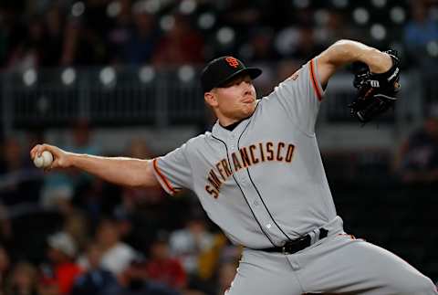 ATLANTA, GA – JUNE 20: Mark Melancon #41 of the San Francisco Giants pitches in the ninth inning against the Atlanta Braves at SunTrust Park on June 20, 2017 in Atlanta, Georgia. (Photo by Kevin C. Cox/Getty Images)