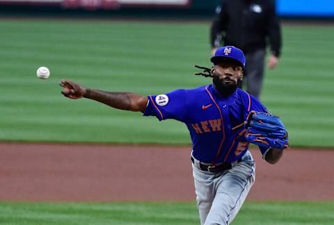 May 5, 2021; St. Louis, Missouri, USA; New York Mets starting pitcher Miguel Castro (50) pitches during the first inning against the St. Louis Cardinals in game two of a doubleheader at Busch Stadium. Mandatory Credit: Jeff Curry-USA TODAY Sports