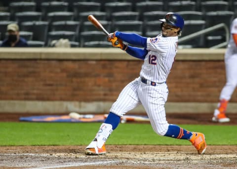 Apr 27, 2021; New York City, New York, USA; New York Mets shortstop Francisco Lindor (12) at Citi Field. Mandatory Credit: Wendell Cruz-USA TODAY Sports