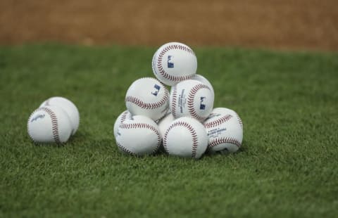 Apr 3, 2014; Houston, TX, USA; General view of baseballs before a game between the New York Yankees and the Houston Astros at Minute Maid Park. Mandatory Credit: Troy Taormina-USA TODAY Sports