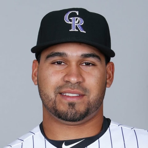 Feb 29, 2016; Scottsdale, AZ, USA; Colorado Rockies starting pitcher Antonio Senzatela (71) poses for photo day at Salt River Fields. Mandatory Credit: Rick Scuteri-USA TODAY Sports