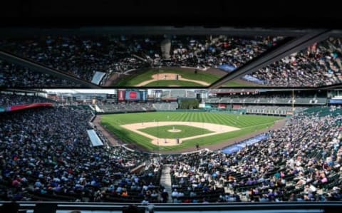 Aug 31, 2016; Denver, CO, USA; A general view of Coors Field in the seventh inning of the game between the Colorado Rockies and the Los Angeles Dodgers. The Rockies defeated the Dodgers 7-0. Mandatory Credit: Isaiah J. Downing-USA TODAY Sports