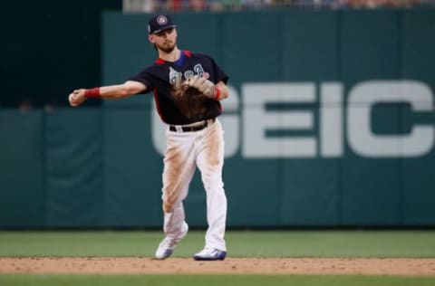 WASHINGTON, DC – JULY 15: Brendan Rodgers #1 of the Colorado Rockies and the U.S. Team makes a play during the SiriusXM All-Star Futures Game at Nationals Park on July 15, 2018 in Washington, DC. (Photo by Patrick McDermott/Getty Images)