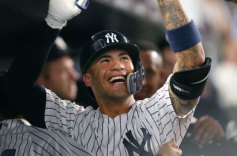 NEW YORK, NY – AUGUST 27: Gleyber Torres #25 of the New York Yankees celebrates after he hit a two-run home run against the Chicago White Sox during the fourth inning of a game at Yankee Stadium on August 27, 2018 in the Bronx borough of New York City. (Photo by Rich Schultz/Getty Images)