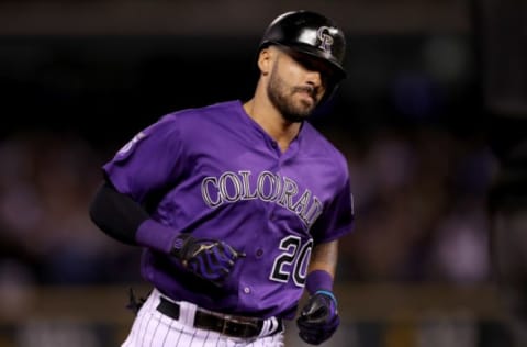 DENVER, CO – SEPTEMBER 26: Ian Desmond #20 of the Colorado Rockies circles the bases after hitting a 2 RBI home run in the fifth inning against the Philadelphia Phillies at Coors Field on September 26, 2018 in Denver, Colorado. (Photo by Matthew Stockman/Getty Images)