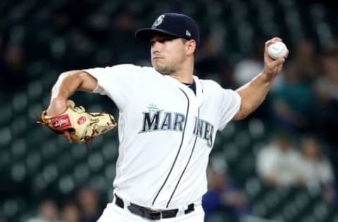 SEATTLE, WA – SEPTEMBER 27: Marco Gonzales #32 of the Seattle Mariners pitches against the Texas Rangers in the first inning during their game at Safeco Field on September 27, 2018 in Seattle, Washington. (Photo by Abbie Parr/Getty Images)