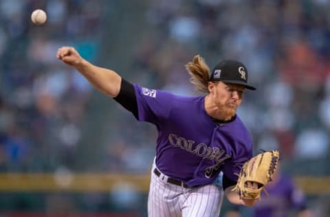 DENVER, CO – SEPTEMBER 29: Jon Gray #55 of the Colorado Rockies pitches against the Washington Nationals int he first inning of a game at Coors Field on September 29, 2018 in Denver, Colorado. (Photo by Dustin Bradford/Getty Images)