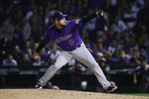 CHICAGO, IL – OCTOBER 02: Adam Ottavino #0 of the Colorado Rockies pitches in the seventh inning against the Chicago Cubs during the National League Wild Card Game at Wrigley Field on October 2, 2018 in Chicago, Illinois. (Photo by Jonathan Daniel/Getty Images)