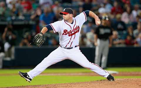 ATLANTA – SEPTEMBER 29: Pitcher Billy Wagner #13 of the Atlanta Braves against the Florida Marlins at Turner Field on September 29, 2010 in Atlanta, Georgia. (Photo by Kevin C. Cox/Getty Images)