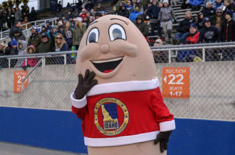 BOISE, ID – DECEMBER 21: Spuddy Buddy making the rounds during second half action between the BYU Cougars and the Western Michigan Broncos at the Famous Idaho Potato Bowl on December 21, 2018 at Albertsons Stadium in Boise, Idaho. BYU won the game 49-18. (Photo by Loren Orr/Getty Images)