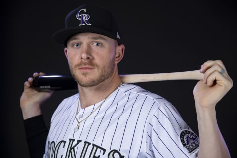 SCOTTSDALE, AZ – FEBRUARY 20: Trevor Story #27 of the Colorado Rockies poses during MLB Photo Day on February 20, 2019 at Salt River Fields at Talking Stick in Scottsdale, Arizona. (Photo by Justin Tafoya/Getty Images)