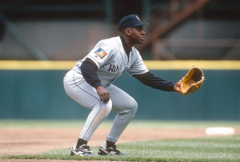 SAN FRANCISCO, CA – CIRCA 1994: Charlie Hayes #13 of the Colorado Rockies goes down and ready to make a play on the ball against the San Francisco Giants during a Major League Baseball game circa 1994 at Candlestick Park in San Francisco, California. Hayes played for the Rockies from 1993-94. (Photo by Focus on Sport/Getty Images)