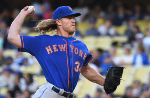 LOS ANGELES, CA – MAY 29: Noah Syndergaard #34 of the New York Mets pitches in the first inning of the game against the Los Angeles Dodgers at Dodger Stadium on May 29, 2019 in Los Angeles, California. (Photo by Jayne Kamin-Oncea/Getty Images)