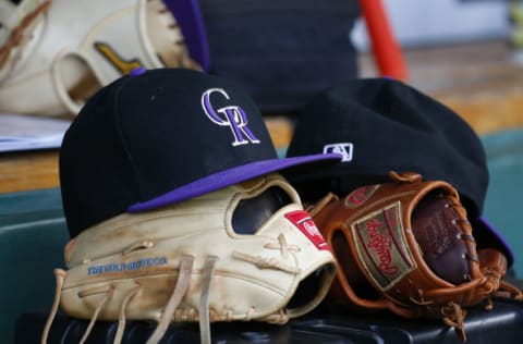 PITTSBURGH, PA - MAY 21: A New Era Colorado Rockies hat is seen in action against the Pittsburgh Pirates at PNC Park on May 21, 2019 in Pittsburgh, Pennsylvania. (Photo by Justin K. Aller/Getty Images)