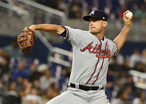 MIAMI, FL – MAY 04: Jerry Blevins #50 of the Atlanta Braves delivers a pitch against the Miami Marlins at Marlins Park on May 4, 2019 in Miami, Florida. (Photo by Mark Brown/Getty Images)