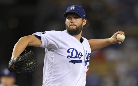 LOS ANGELES, CA – SEPTEMBER 20: Clayton Kershaw #22 of the Los Angeles Dodgers pitches in the first inning giving up back to back home runs to the Colorado Rockies at Dodger Stadium on September 20, 2019 in Los Angeles, California. (Photo by John McCoy/Getty Images)