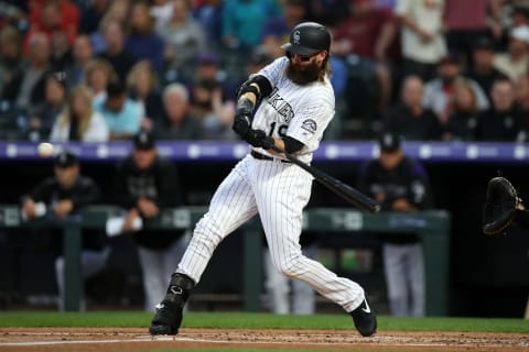 DENVER, CO – SEPTEMBER 11: Charlie Blackmon #19 of the Colorado Rockies bats during the game against the St. Louis Cardinals at Coors Field on September 11, 2019 in Denver, Colorado. The Rockies defeated the Cardinals 2-1. (Photo by Rob Leiter/MLB Photos via Getty Images)