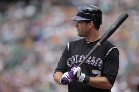 DENVER, CO – JUNE 30: Seth Smith #7 of the Colorado Rockies takes an at bat against the Chicago White Sox during Interleague play at Coors Field on June 30, 2011 in Denver, Colorado. (Photo by Doug Pensinger/Getty Images)