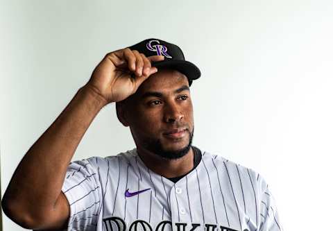 SCOTTSDALE, AZ – FEBRUARY 19: Elias Diaz of the Colorado Rockies poses for a portrait at the Colorado Rockies Spring Training Facility at Salt River Fields at Talking Stick on February 19, 2020 in Scottsdale, Arizona. (Photo by Rob Tringali/Getty Images)