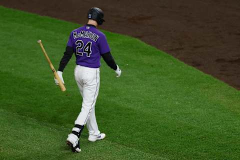 DENVER, CO – AUGUST 31: Ryan McMahon #24 of the Colorado Rockies walks off the field after striking out during the seventh inning against the San Diego Padres at Coors Field on August 31, 2020 in Denver, Colorado. The Padres defeated the Rockies 6-0. (Photo by Justin Edmonds/Getty Images)