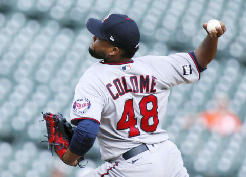 DETROIT, MI – AUGUST 30: Alex Colome #48 of the Minnesota Twins pitches against the Detroit Tigers in the ninth inning at Comerica Park on August 30, 2021, in Detroit, Michigan. He will be the Colorado Rockies closer in 2022. (Photo by Duane Burleson/Getty Images)