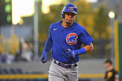 PITTSBURGH, PA – SEPTEMBER 30: Rafael Ortega #66 of the Chicago Cubs rounds the bases after hitting a solo home run in the first inning during the game against the Pittsburgh Pirates at PNC Park on September 30, 2021 in Pittsburgh, Pennsylvania. (Photo by Justin Berl/Getty Images)