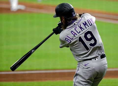 HOUSTON, TEXAS – AUGUST 17: Charlie Blackmon #19 of the Colorado Rockies during game action against the Houston Astros at Minute Maid Park on August 17, 2020 in Houston, Texas. (Photo by Bob Levey/Getty Images)