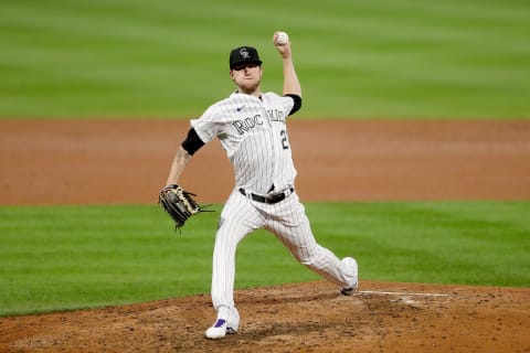 DENVER, COLORADO – SEPTEMBER 17: Starting pitcher Kyle Freeland #21 of the Colorado Rockies throws in the fifth inning against the Los Angeles Dodgers at Coors Field on September 17, 2020 in Denver, Colorado. (Photo by Matthew Stockman/Getty Images)