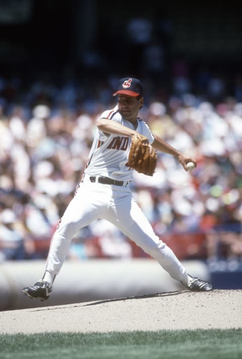 CLEVELAND, OH – CIRCA 1989: Future Colorado Rockies manager Bud Black #40 of the Cleveland Indians pitches during an Major League Baseball game circa 1989 at Cleveland Municipal Stadium in Cleveland, Ohio. Black played for the Indians from 1988-90. (Photo by Focus on Sport/Getty Images)