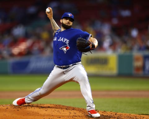 BOSTON, MASSACHUSETTS – JUNE 14: Starting pitcher Alek Manoah #6 of the Toronto Blue Jays pitches in the bottom of the second inning of the game against the Boston Red Sox at Fenway Park on June 14, 2021 in Boston, Massachusetts. (Photo by Omar Rawlings/Getty Images)