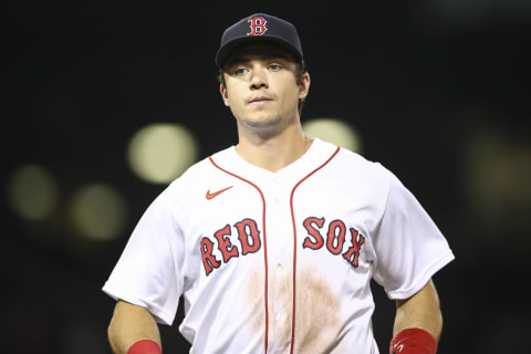 BOSTON, MA – SEPTEMBER 08: Bobby Dalbec #29 of the Boston Red Sox looks on during a game against the Tampa Bay Rays at Fenway Park on September 8, 2021 in Boston, Massachusetts. (Photo by Adam Glanzman/Getty Images)