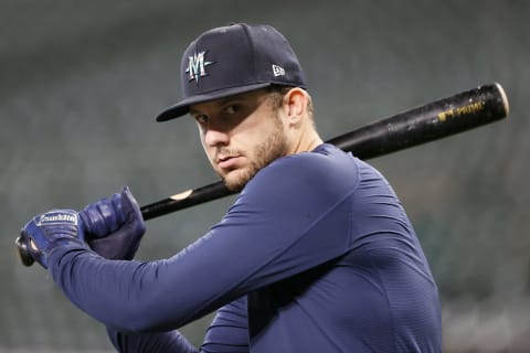 SEATTLE, WASHINGTON – SEPTEMBER 10: Kevin Padlo #30 of the Seattle Mariners warms up before the game against the Arizona Diamondbacks at T-Mobile Park on September 10, 2021 in Seattle, Washington. (Photo by Steph Chambers/Getty Images)