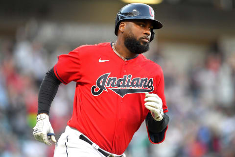 CLEVELAND, OHIO – SEPTEMBER 06: Franmil Reyes #32 of the Cleveland Indians rounds the bases on a two run homer during the fourth inning against the Minnesota Twins at Progressive Field on September 06, 2021 in Cleveland, Ohio. (Photo by Jason Miller/Getty Images)