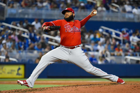 MIAMI, FLORIDA – OCTOBER 03: Jose Alvarado #46 of the Philadelphia Phillies throws a pitch during the fourth inning against the Miami Marlins at loanDepot park on October 03, 2021 in Miami, Florida. (Photo by Eric Espada/Getty Images)