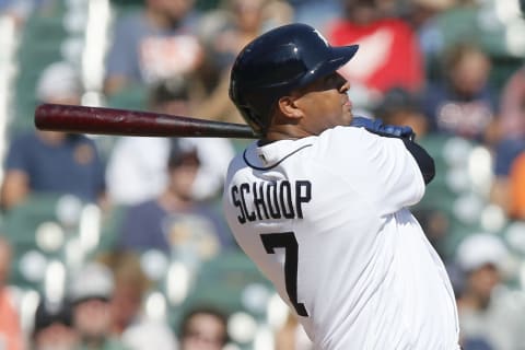 DETROIT, MI – SEPTEMBER 27: Jonathan Schoop #7 of the Detroit Tigers hits a solo home run against the Chicago White Sox during the fifth inning at Comerica Park on September 27, 2021, in Detroit, Michigan. (Photo by Duane Burleson/Getty Images)