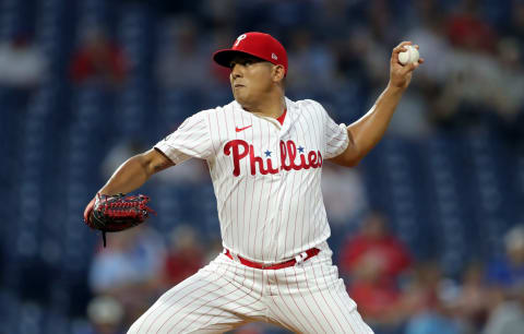 PHILADELPHIA, PA – SEPTEMBER 15: Ranger Suarez #55 of the Philadelphia Phillies throws a pitch during a game against the Chicago Cubs at Citizens Bank Park on September 15, 2021 in Philadelphia, Pennsylvania. The Phillies won 6-5. (Photo by Hunter Martin/Getty Images)